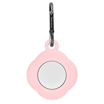 Apple Airtags-(2021) (FOSO) Silicone AirTag Case, Four Leaf Protective Cover - Pink