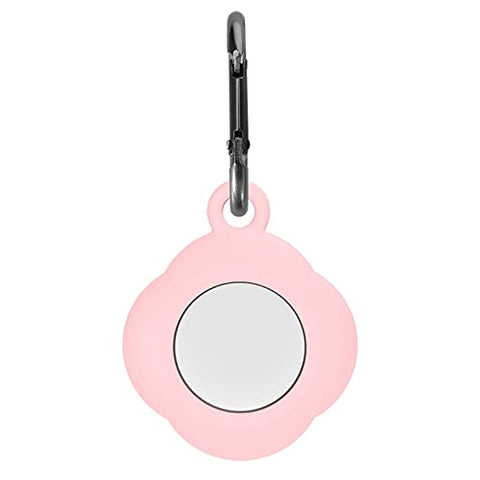 Apple Airtags-(2021) (FOSO) Silicone AirTag Case, Four Leaf Protective Cover - Pink