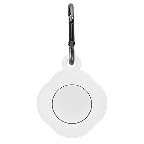 Apple Airtags-(2021) (FOSO) Silicone AirTag Case, Four Leaf Protective Cover - White