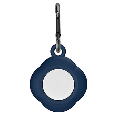 Apple Airtags-(2021) (FOSO) Silicone AirTag Case, Four Leaf Protective Cover - Navy blue
