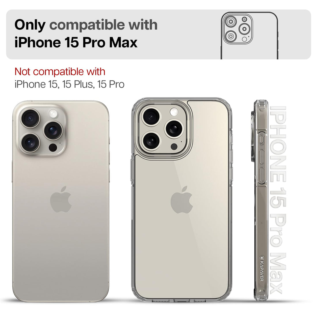 iPhone 15 Pro Max Back Cover Case | Impulse - Clear