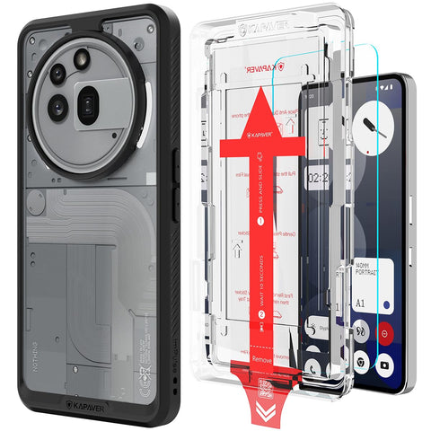 Nothing Phone 3a Pro Back Cover Case With Glass | Impulse - Black