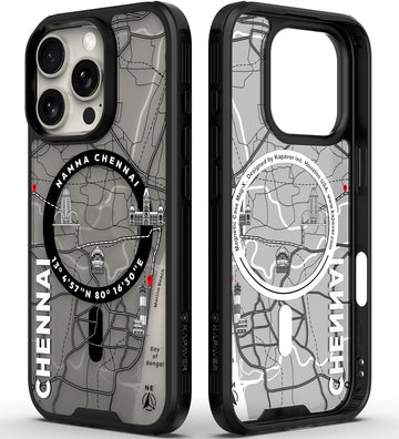 iPhone 16 Pro Back Cover Case | GPS Edition (Namma-Chennai) Mag X - Black