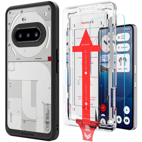 Nothing Phone 3a Back Cover Case With Glass | Impulse - Black