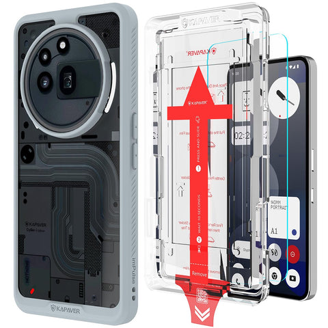 Nothing Phone 3a Pro Back Cover Case With Glass | CyBer-i Edition - Gray