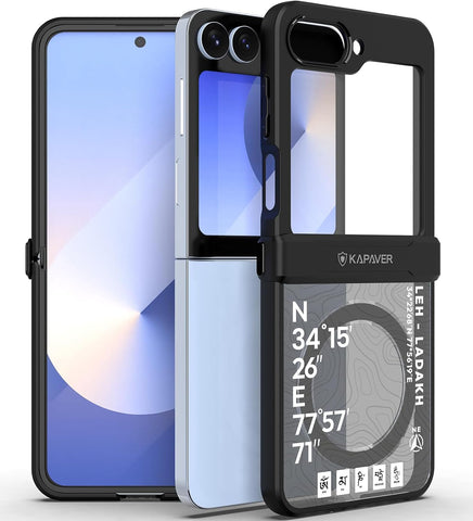 Samsung Galaxy Z Flip 7 FE Back Cover Case | GPS Edition (Leh-Ladakh) Hinge Mag X - Black