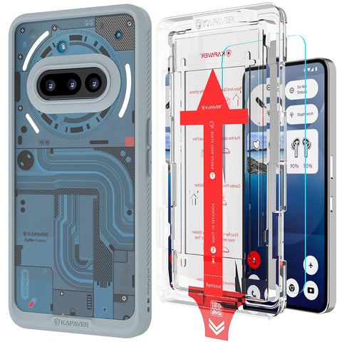 Nothing Phone 3a Back Cover Case With Glass | CyBer-i Edition - Gray