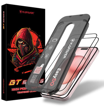 iPhone 15 Easy DO Tempered Glass Screen Protector Guard | GT Series (Clear) - 2 Pack