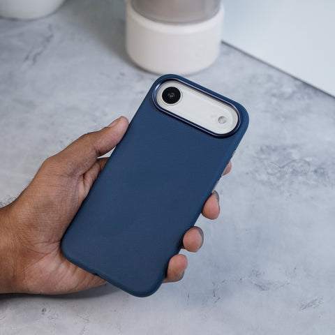 iPhone 17 Air Back Cover Case | PU Leather - Blue