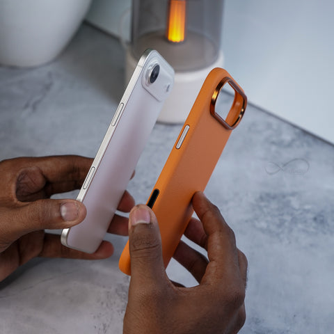 iPhone 17 Air Back Cover Case | PU Leather - Orange