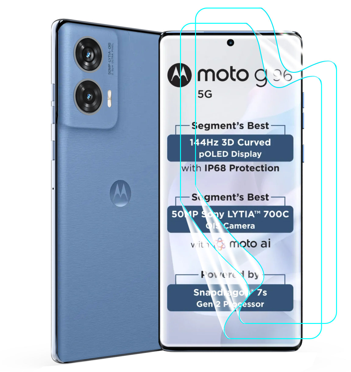 thumbnail interactive-video image 1 of 5x Clear PET Screen Protector Guard For Motorola Moto E6 1 of 6
