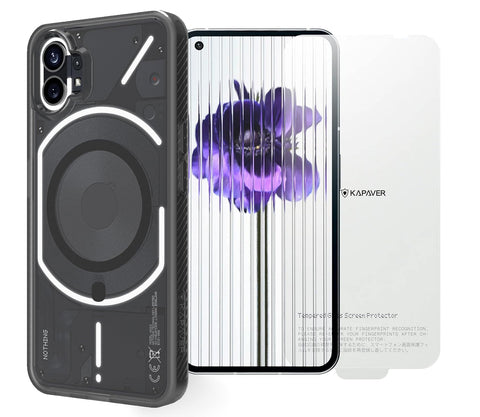 Nothing Phone 1 Back Cover Case With Glass | MagX - Black Case with Glass