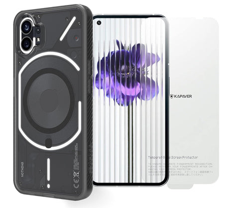 Nothing Phone 1 Back Cover Case With Glass | MagX - Smoke Black Case with Glass