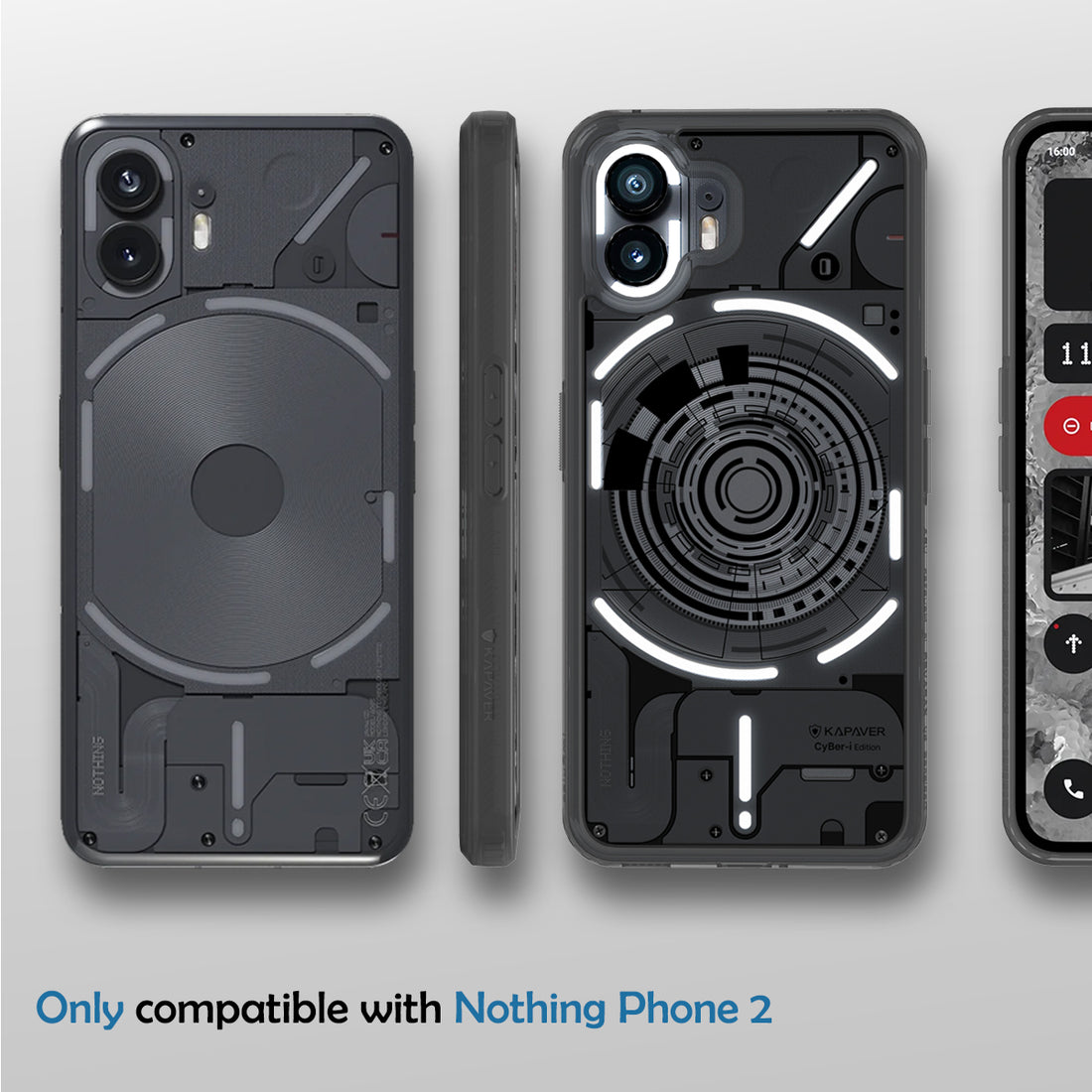 Nothing Phone 2 Back Cover Case Cyber-i Edition - Smoke Black [CyBer-01]