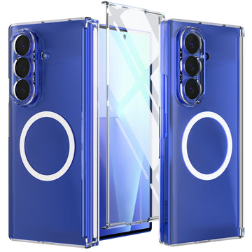 Samsung Galaxy Z Fold 7 Back Cover Case | Hybrid Hinge Mag-X - Crystal Clear (With Glass)