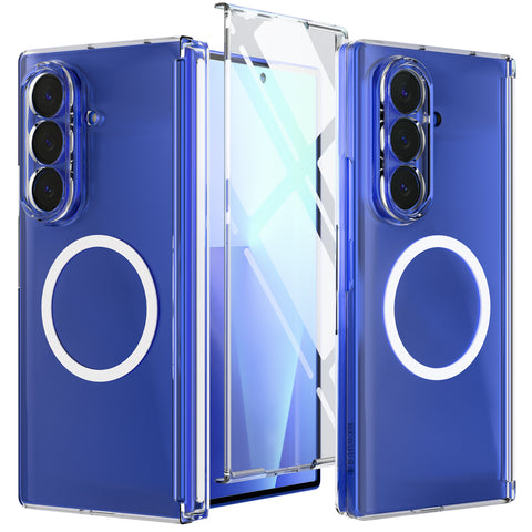 Samsung Galaxy Z Fold 7 Back Cover Case | Hybrid Hinge Mag-X - Crystal Clear (With Glass)