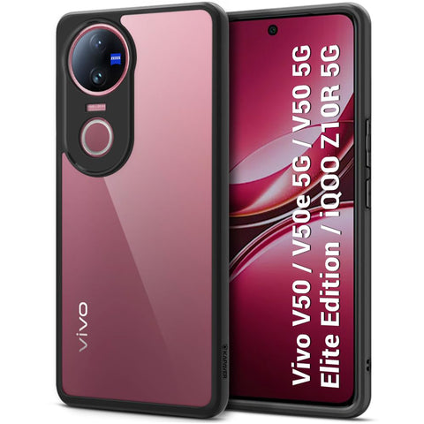 IQOO Z 10R / Vivo V50 5G / V50e 5G / Vivo T4R 5G Back Cover Case | Hybrid - Black