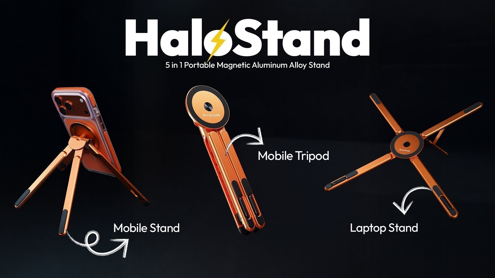 Cosmic Orange HaloStand: A Smart Laptop Stand
