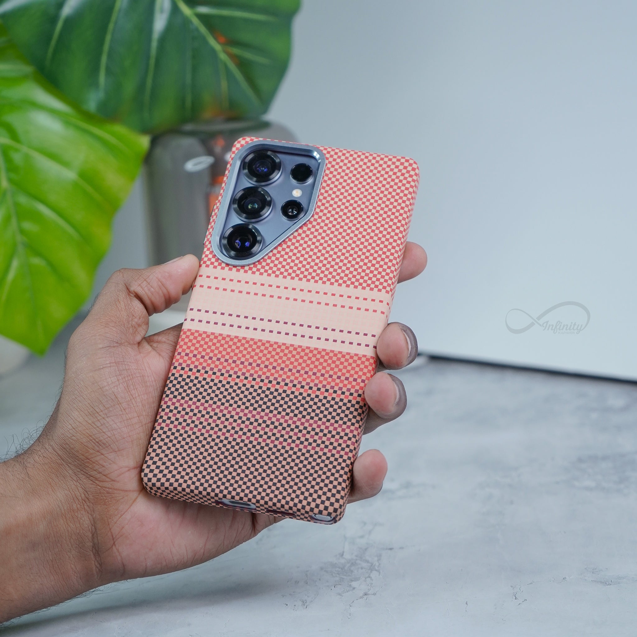 Samsung Galaxy S25 Ultra Back Cover Case | Carbon Fiber Mag-X - Orange