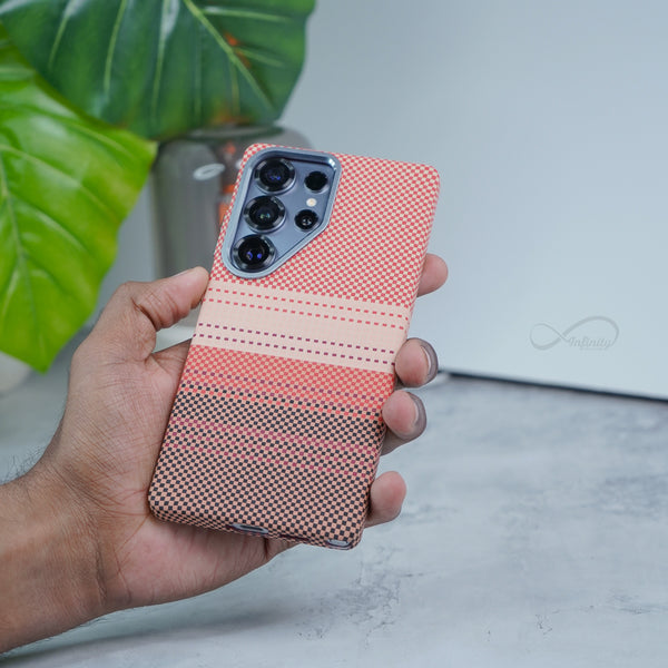 Samsung Galaxy S25 Ultra Back Cover Case | Carbon Fiber Mag-X - Orange