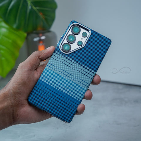 Samsung Galaxy S25 Ultra Back Cover Case | Carbon Fiber Mag-X - Rise Blue