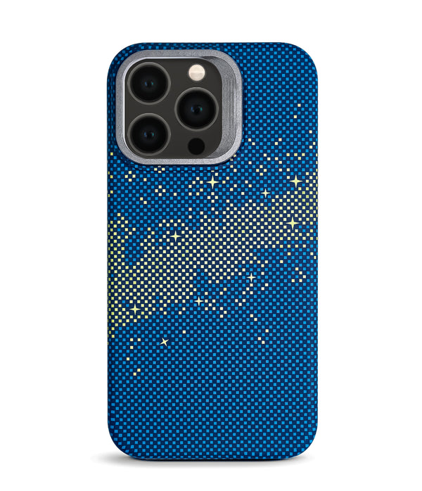 iPhone 13 Pro Back Cover Case | Carbon Fiber Kickstand Mag-X - Galaxy Blue