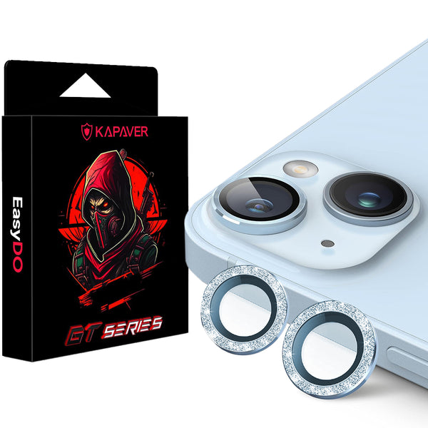 iPhone 15 / iPhone 15 Plus Camera Lens Protector | GT Series [Easy Do] - Glitter Blue