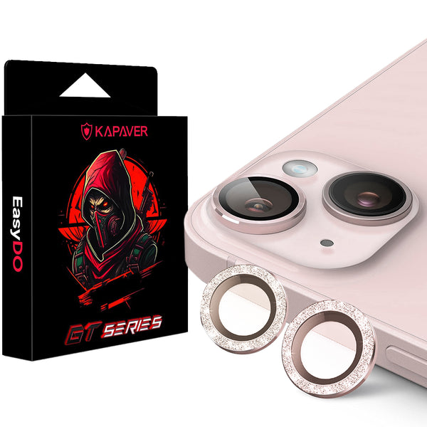 iPhone 15 / iPhone 15 Plus Camera Lens Protector | GT Series [Easy Do] - Glitter Pink
