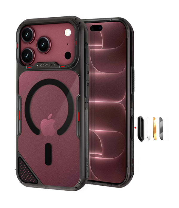 iPhone 18 Pro Max Back Cover Case | iON-X Magnetic - Smoke Black