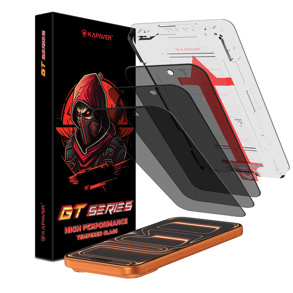 iPhone 17 Pro Max Easy DO Tempered Glass Screen Protector Guard | GT Series (Privacy)- 3 Pack