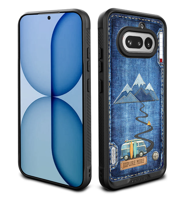 Nothing Phone 4a Back Cover Case | Denim Adventure | Impulse - Black