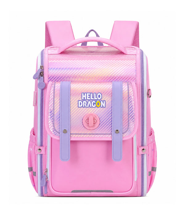 HELLO DRAGON by Kapaver AGS Kids School Backpack for Boys & Girls - Pink (25L)