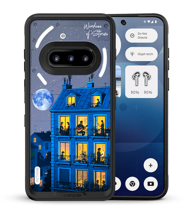 Nothing Phone 3a Back Cover Case | Windows Tale Impluse - Black