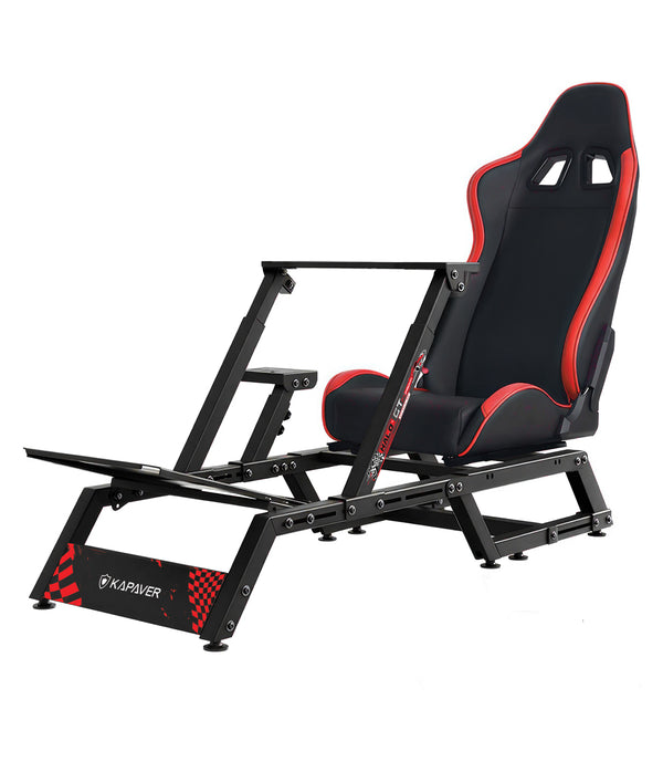 KAPAVER HaloGT-F1 Pro foldable racing wheel stand with bucket seat, portable & adjustable sim cockpit | Black