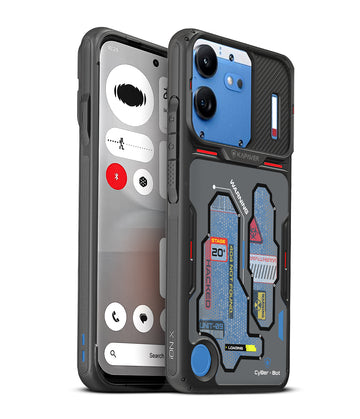 Nothing Phone 4b Back Cover Case | CyBer-Bot Edition iON-X - Smoke Black
