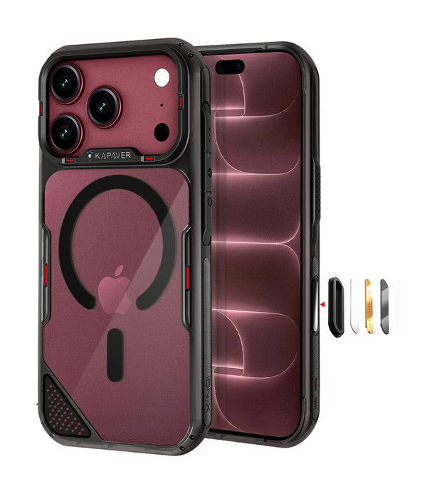 iPhone 18 Pro Back Cover Case |  iON-X Magnetic - Smoke Black