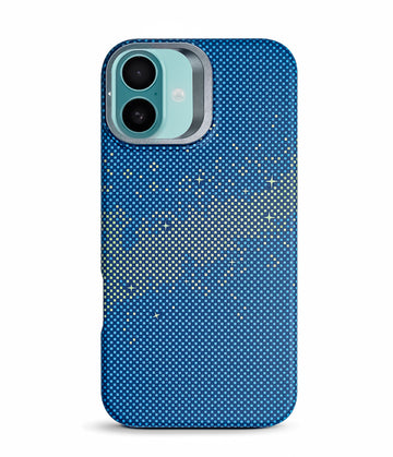 iPhone 16 Plus Back Cover Case | Carbon Fiber Kickstand Mag-X - Galaxy Blue