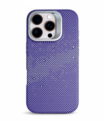iPhone 16 Pro Back Cover Case | Carbon Fiber Kickstand Mag-X - Galaxy Purple