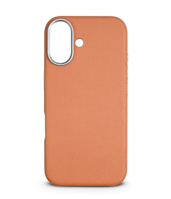 iPhone 16 Back Cover Case | PU Leather Mag-X - Brown