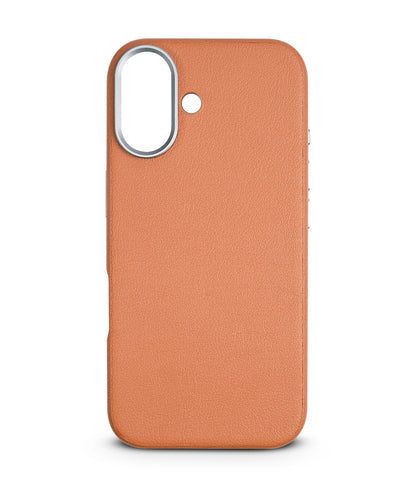 iPhone 16 Back Cover Case | PU Leather Mag-X - Brown