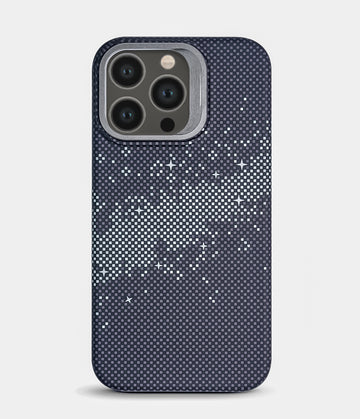 iPhone 13 Pro Back Cover Case | Carbon Fiber Kickstand Mag-X - Galaxy Black