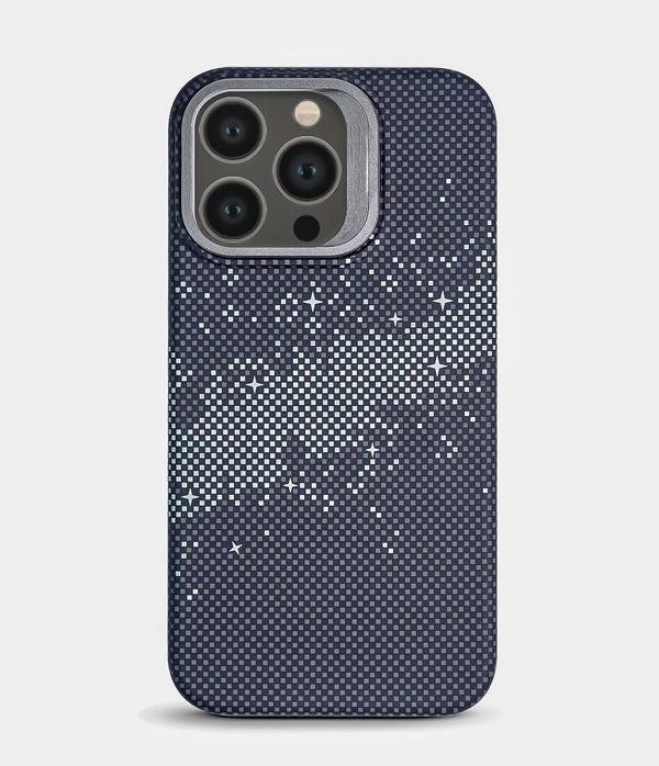 iPhone 13 Pro Back Cover Case | Carbon Fiber Kickstand Mag-X - Galaxy Black