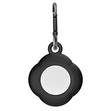 FOSO Silicone AirTag Case, Four Leaf  Protective Cover for Apple Airtags-(2021) - Black