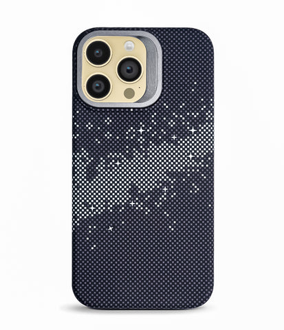 iPhone 14 Pro Max Back Cover Case | Carbon Fiber Kickstand Mag-X - Galaxy Black
