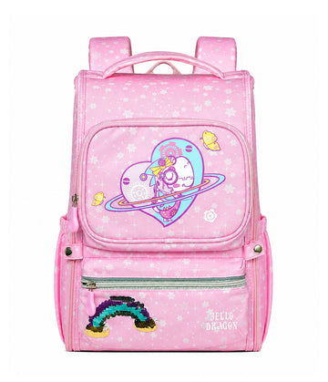 HELLO DRAGON AGS Kids School Backpack | Age 7-10Yrs - Unicorn Pink (20L)