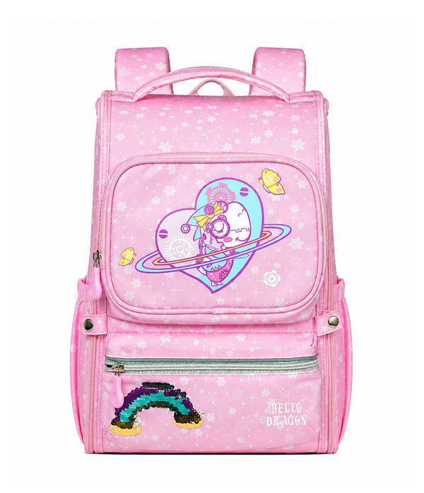 HELLO DRAGON by Kapaver AGS Kids School Backpack for Boys & Girls - Pink (20L)