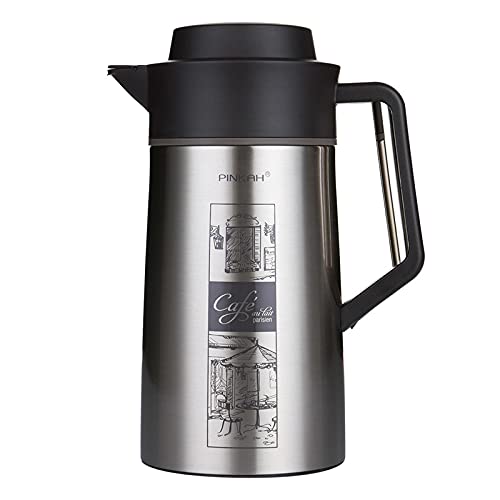 (PINKAH) Double Wall Stainless Steel Insulated Thermal Flask (1.5L) - Silver