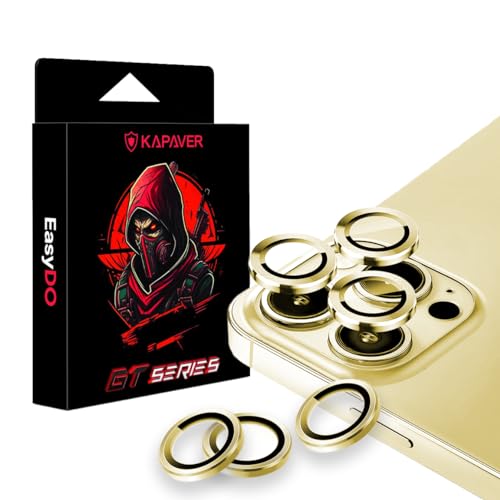iPhone 15 Pro / iPhone 15 Pro Max Camera Lens Protector | GT Series [Easy Do] - 2 Pack (Gold)