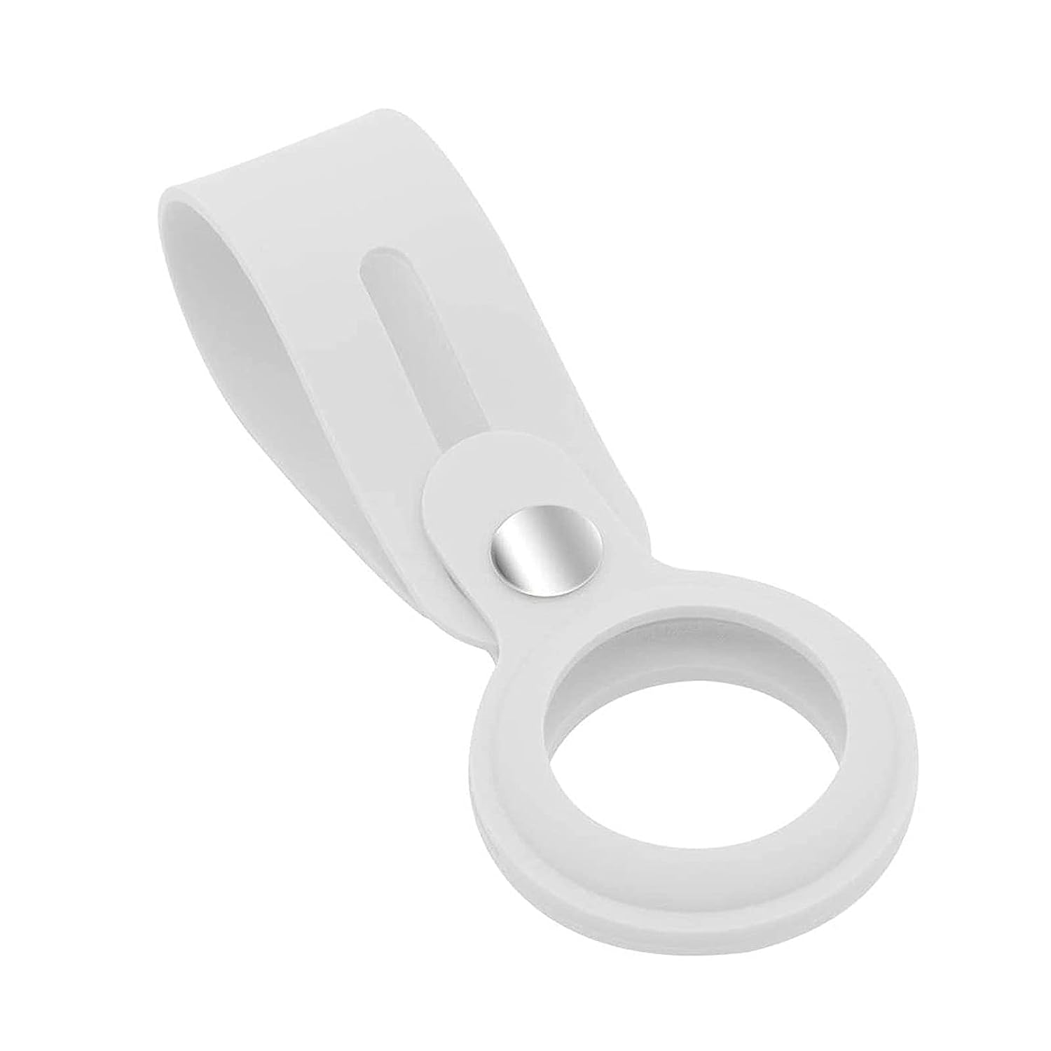 Apple Airtags-(2021) (FOSO) Silicone Loop Case - White