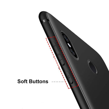 Foso Ultra Slim Soft TPU Silicon Sleek Rubberized Back Cover Case for Xiaomi Redmi Note 6 Pro (Black)